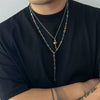 Men's Alloy Geometric Handmade Crystal Cross Pendant Necklace