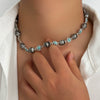 Men's Alloy Geometric Handmade Hiphop Fashion Diamondencrusted Necklace