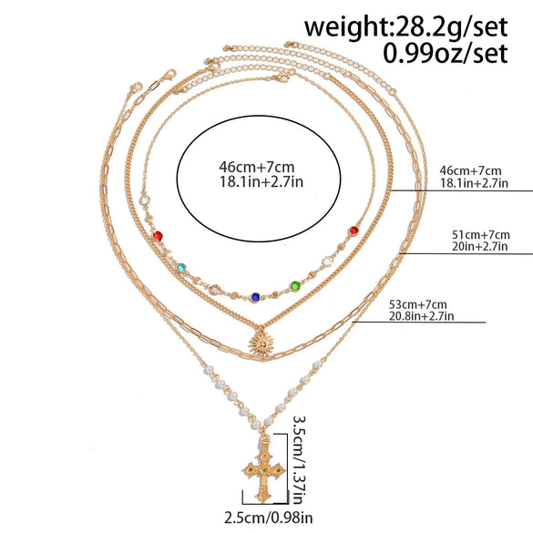 Men's Alloy Geometric Handmade Hiphop Fashion Sun Pendant Clavicle Chain Necklace Jewelry