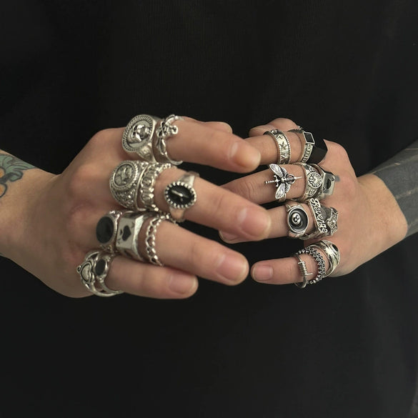 Men's Alloy Geometric Jewelry Ring With Electroplating