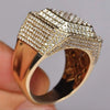 Men's Alloy Geometric Micro Inlay Rhinestone Ring
