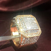 Men's Alloy Geometric Micro Inlay Rhinestone Ring
