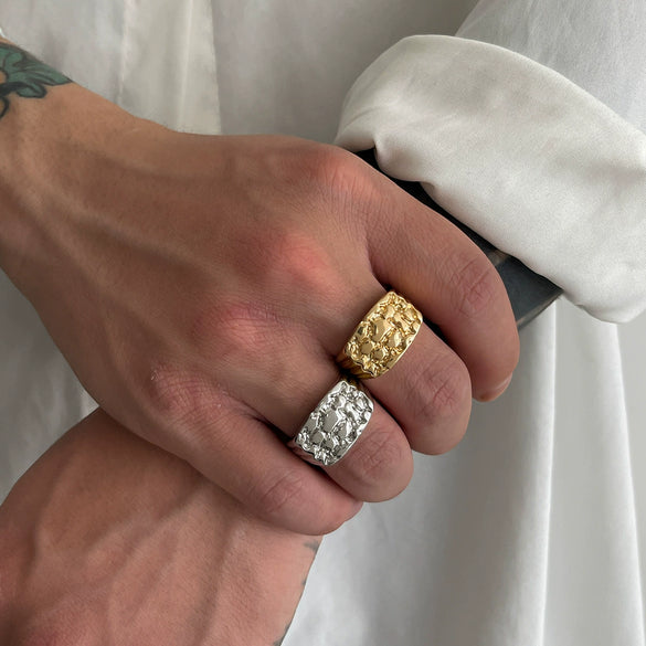 Men's Alloy Geometric Minimalist Hiphop Fashion Ring With Electroplating Design