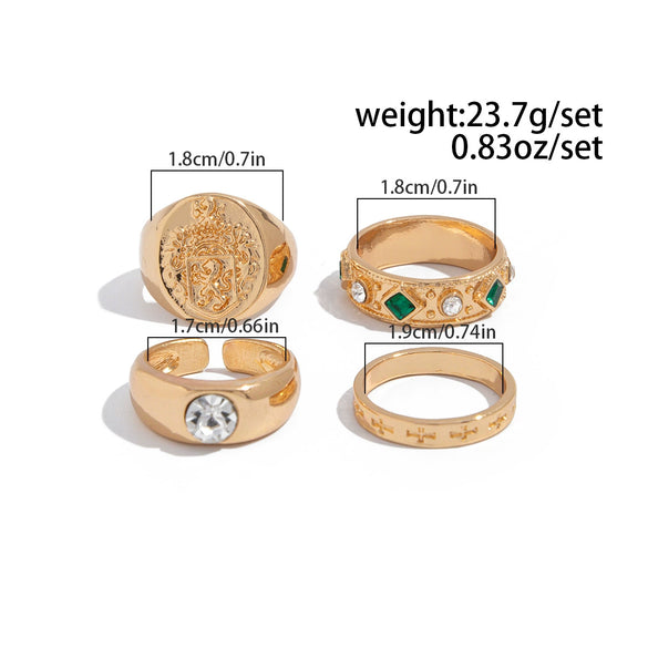 Men's Alloy Geometric Pattern Electroplated Hiphop Ring