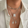Men's Alloy Geometric Pendant Necklace Handmade Snake Bone Chain
