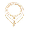 Men's Alloy Geometric Pendant Necklace Handmade Snake Bone Chain