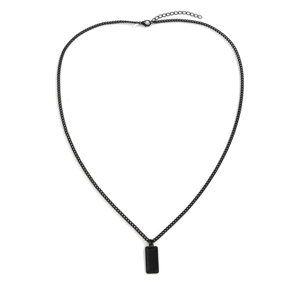 Men's Alloy Geometric Pendant Sweater Chain Necklace With Electroplating Treatment