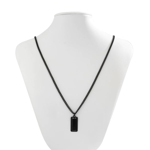 Men's Alloy Geometric Pendant Sweater Chain Necklace With Electroplating Treatment