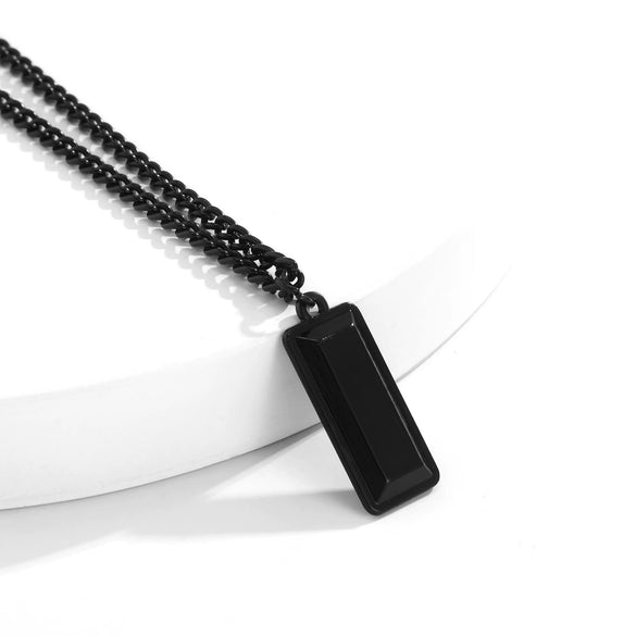 Men's Alloy Geometric Pendant Sweater Chain Necklace With Electroplating Treatment