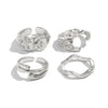 Men's Alloy Geometric Pleated Ring With Electroplating Hiphop Niche Personality Style