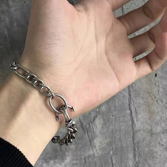 Men's Alloy Geometric Retro Distressed Hiphop Style Electroplated Bracelet