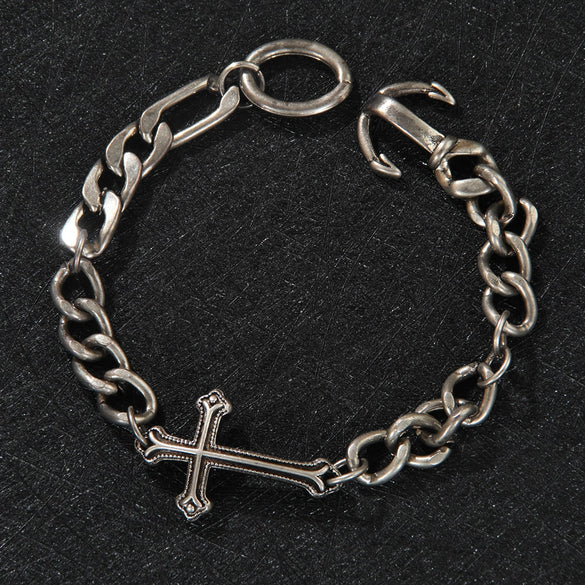 Men's Alloy Geometric Retro Distressed Hiphop Style Electroplated Bracelet