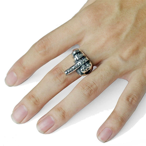 Men's Alloy Geometric Retro Hiphop Open Adjustable Ring With Electroplating