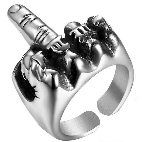 Men's Alloy Geometric Retro Hiphop Open Adjustable Ring With Electroplating