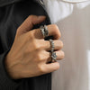 Men's Alloy Geometric Retro Sixpointed Star Ring And Bracelet With Electroplating