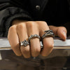 Men's Alloy Geometric Retro Sixpointed Star Ring And Bracelet With Electroplating