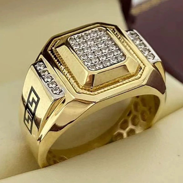 Men's Alloy Geometric Ring Electroplated Jewelry