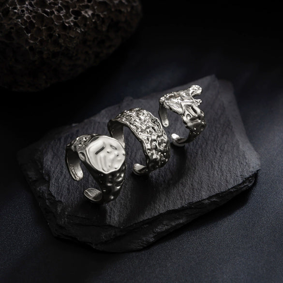 Men's Alloy Geometric Ring With Electroplating Light Luxury Niche Highend Retro Style