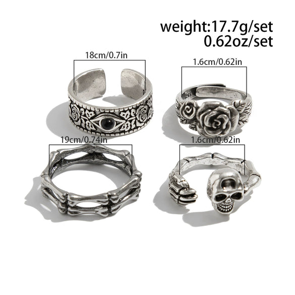 Men's Alloy Geometric Skull Ghost Claw Ring With Electroplating