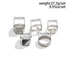 Men's Alloy Geometric Square Ring With Electroplating Titanium Steel