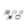 Men's Alloy Geometric Square Ring With Electroplating Titanium Steel