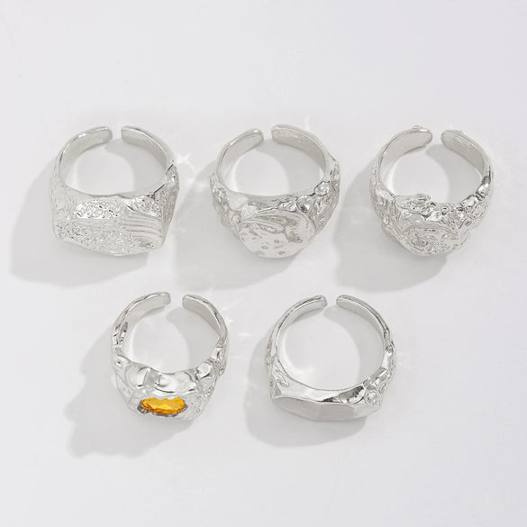 Men's Alloy Geometric Style Electroplated Ring Jewelry