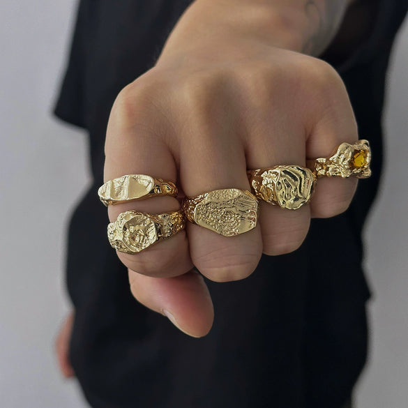Men's Alloy Geometric Style Electroplated Ring Jewelry