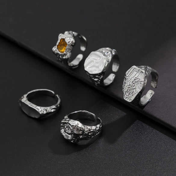 Men's Alloy Geometric Style Electroplated Ring Jewelry