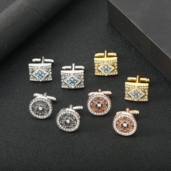Men's Alloy Geometric Zircon Cufflinks