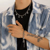 Men's Alloy Handmade Geometric Fivepointed Star Necklace And Bracelet Jewelry