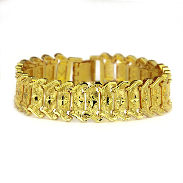 Men's Alloy Hiphop Geometric Printed Electroplated Bracelet