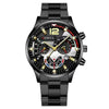 Men's Alloy Iron Stainless Steel Sports Leisure Round Dial Quartz Watch With Luminous Pointer And Calendar