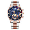 Men's Alloy Iron Stainless Steel Sports Leisure Round Dial Quartz Watch With Luminous Pointer And Calendar