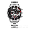 Men's Alloy Iron Stainless Steel Sports Leisure Round Dial Quartz Watch With Luminous Pointer And Calendar
