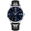 Men's Alloy Leather Business Round Dial Waterproof Quartz Watch