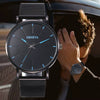 Men's Alloy Mesh Strap Quartz Watch With Colorful Round Dial And Ordinary Crown