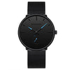 Men's Alloy Mesh Strap Stainless Steel Case Quartz Watch With Round Dial
