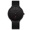 Men's Alloy Mesh Strap Stainless Steel Case Quartz Watch With Round Dial