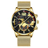 Men's Alloy Milan Belt Quartz Sports Luminous Round Dial Watch