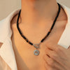 Men's Alloy Pendant Beaded Regular Chain Handmade Geometric Hiphop Niche Necklace Jewelry