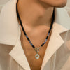 Men's Alloy Pendant Beaded Regular Chain Handmade Geometric Hiphop Niche Necklace Jewelry