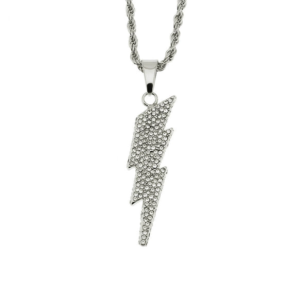 Men's Alloy Pendant Necklace With Diamond And Geometric Design Twist Chain