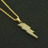 Men's Alloy Pendant Necklace With Diamond And Geometric Design Twist Chain