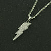 Men's Alloy Pendant Necklace With Diamond And Geometric Design Twist Chain