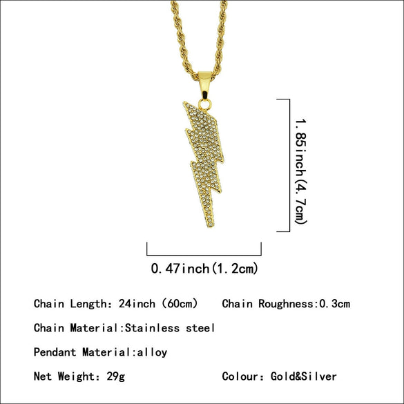 Men's Alloy Pendant Necklace With Diamond And Geometric Design Twist Chain