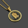 Men's Alloy Pendant Necklace With Praying Hands Pattern And Diamond Design