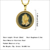 Men's Alloy Pendant Necklace With Praying Hands Pattern And Diamond Design