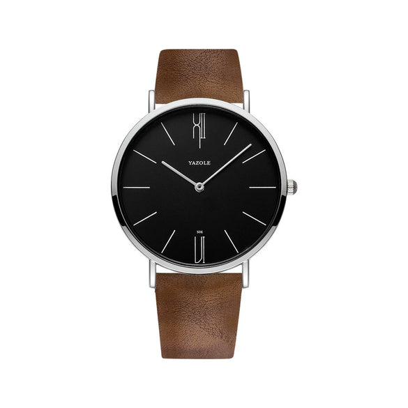 Men's Alloy Pu Strap Round Dial Leisure Sports Quartz Watch
