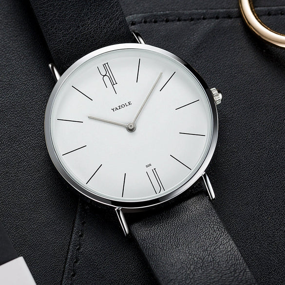 Men's Alloy Pu Strap Round Dial Leisure Sports Quartz Watch