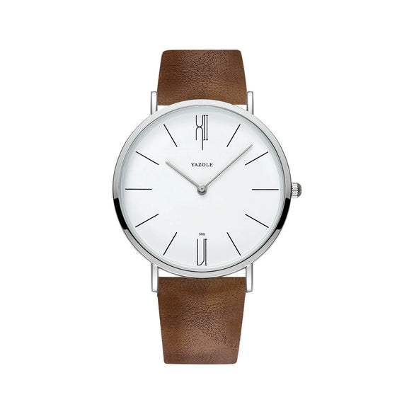 Men's Alloy Pu Strap Round Dial Leisure Sports Quartz Watch